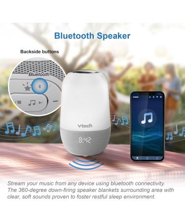 VTech BC8313 V-Hush Pro Soothing Sleep Trainer | Bluetooth Speaker with Night Light Projector & Voice Recording | Multi-Colour Nightlight | White, One Size - Buy Online on SooperMarket.com