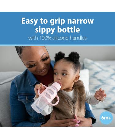 Dr. Brown s Milestones Narrow Sippy Bottle with 100% Silicone Handles Easy-Grip Bottle with Soft Sippy Spout 8oz/250mL BPA Free Light-Pink & Ecru 2 Pack 6m+ 2 Pack Light Pink & Ecru - Buy Online on SooperMarket.com