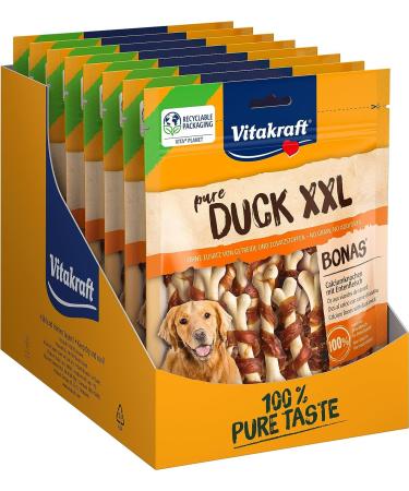 Vita power duck meat strips XXL dog snack with lean duck meat in the recoverable XXL bag without adding sugar and grain (8x 200 g) duck (8 Pack)