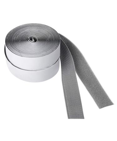 BRAVESHINE Industrial Strength Self Adhesive Hook and Loop Roll - 1.2 Inch 16.5FT Double Sided Sticky Hook Loop Strips Fabric Fasteners Tape for Sewing  Pedal Board  Mounting or Hanging Items - Grey Grey  1.2 Inch 16.5FT