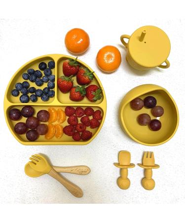 O'doe Baby Weaning Set (14 Pcs) | Silicone Suction Plate and Bowl | Self-Feeding Utensils, Spoons, Bibs | Toddler Food Plate Kit | Blue - Buy Online on SooperMarket.com