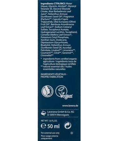 Lavera Men Sensitiv Aftershave Balm with Organic Bamboo & Aloe Vera 50ml - Soothes Sensitive Skin, Prevents Redness - Vegan & Organic - Buy Online on SooperMarket.com
