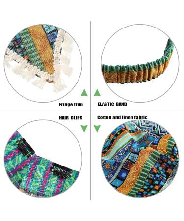 Shop Awaytr Elastic Hair Bands - Flower Pattern Chiffon Headbands with Clips | Pack of 3 | Stylish & Versatile Hair Scarves - Buy Online on SooperMarket.com