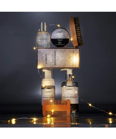 Shop Unique Birthday Gifts: Rosemary Peppermint Self-Care Baskets for Dad Husband and Boyfriend - Spa Set with Pheromone Perfume & Grooming Essentials - Buy Online on SooperMarket.com
