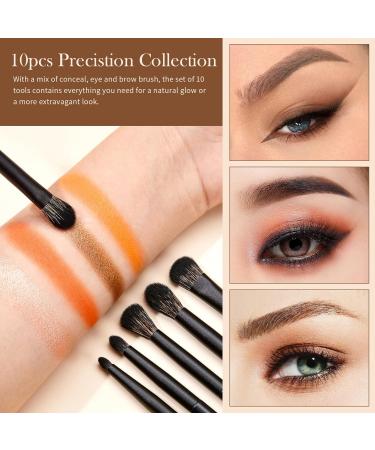 Jessup 10Pcs Eyeshadow Brush Set - Professional Eye Makeup Brushes for Blending, Liner, Crease & Brow - Elegant Black T337 - Buy Online on SooperMarket.com