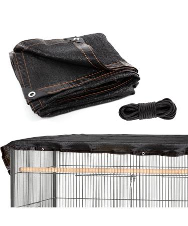 95% High Density Dog Kennel Shade Cover- 10 x 10ft Upgrade Mesh Shade Panel with Grommets- Dog Cage Sunblock Shading Cloth Net Mesh Tarp with Rope for Outdoor Dog House Large Pet Crate Chicken Coop