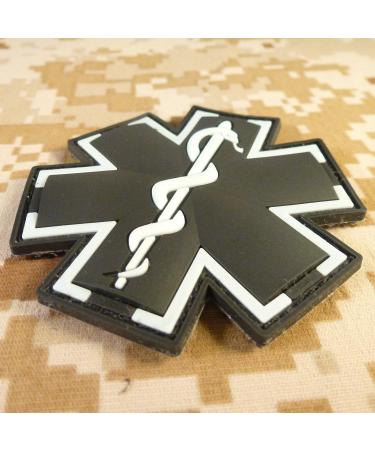 Glow Dark Black PVC EMS EMT Paramedic Morale Patch - Tactical Touch Fastener - Buy Online on SooperMarket.com