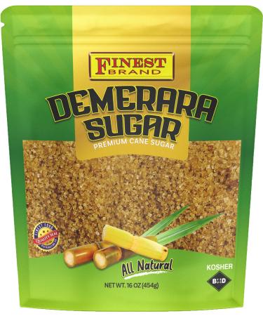 Demerara Sugar 1 lb - Product of Mauritius, by Finest Foods | 16 oz