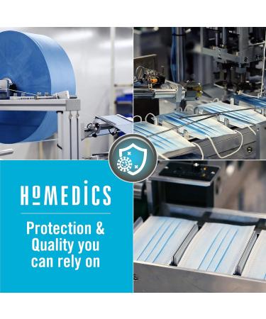 Buy Homedics IIR Medical Disposable Masks - 50 pcs | Three-Layer Respiratory Protection Adjustable Nose Bracket Dust Protection - Buy Online on SooperMarket.com
