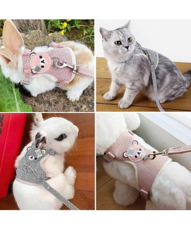 Taicols Adjustable Leash Set for Rabbits & Cats | 120cm Breathable Harness & Soft Pet Dishes | Ideal for Outdoor Walking & Travel - Buy Online on SooperMarket.com