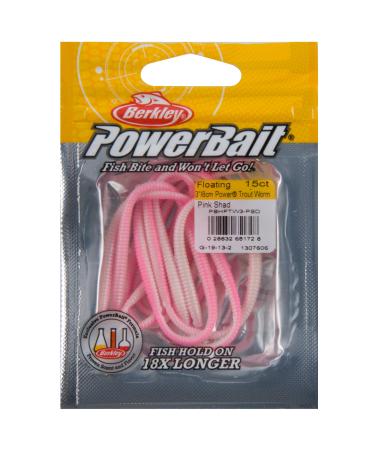 Berkley PowerBait Power Floating Trout Worm Pink Shad, 3" (15 Count)