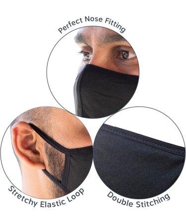 Reusable Face Masks CKDCARES Cloth Face Masks Pack of 5 pcs Washable Anti-Dust Unisex Cotton Made Black Perfect for Personal Use - Buy Online on SooperMarket.com