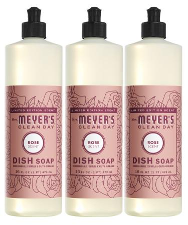 Mrs. Meyer's Liquid Dish Soap Biodegradable Formula Limited Edition Rose 16 fl. oz - Pack of 3