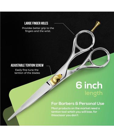 Suvorna 6 Professional Hair Scissors - Japanese Hairdressing Scissors for Men & Women | Barber Scissors with Razor Sharp Blades - 1 Count Pack - Buy Online on SooperMarket.com