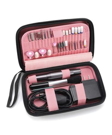 Nail Drill Bits Holder Container (ONLY CASE), Acrylic Nail Drill Kit Organizer Storage Case, Waterproof Portable Organizer Bag for Efile Accessories (Not Include Drill Bits) Black(only Case)