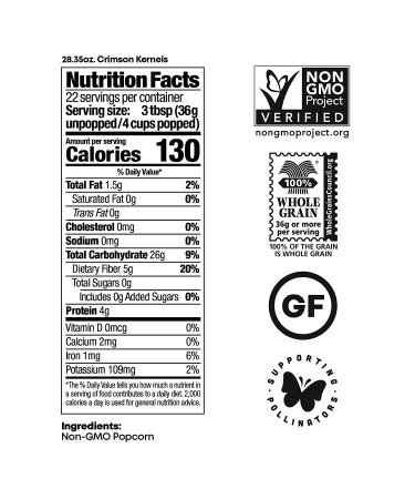 Black Jewell Hulless Popcorn Crimson Kernels for Popping. Pops White Non-GMO Heritage Kernel All Natural Snack with Antioxidants Whole Grain Gluten Free Gourmet Vegan 28.35oz (Pack of 1) - Buy Online on SooperMarket.com