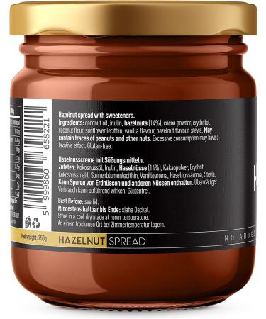Keto & Vegan Hazelnut Chocolate Spread (250g) May Need to be Heated to be Spreadable Keto Snack with 1.1g Net Carb - Buy Online on SooperMarket.com