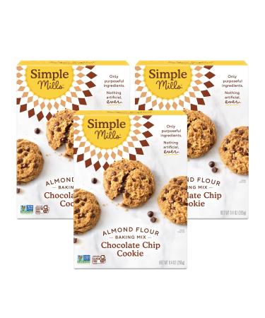 Simple Mills Almond Flour Baking Mix, Gluten Free Chocolate Chip Cookie Dough Mix, Good For Baking, Nutrient Dense, 9.4oz, 3 Count Chocolate Chip Cookie Mix (Pack of 3)