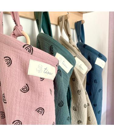 Nursing Cover for Breastfeeding & Pumping | Multi-Use Car Seat Stroller Cover | Organic Muslin Cotton | Breathable & Soft | TISU (Dusty Green Rainbow) - Buy Online on SooperMarket.com