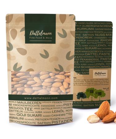 Almonds natural |500g |100% natural & healthy |High protein | Premium quality |Palmyra Delights |Vegan Naturlassen 500 g (1 Pack)