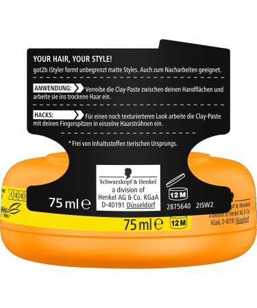 GOT2B ISTYLER Texture Clay Halt 4 (75 ml) - Men's Hair Cream for Cool Matt Effect & Textured Style - Buy Now! - Buy Online on SooperMarket.com