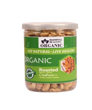 Blessfull Healing Organic Natural Vegan Honey Roasted Halves/Pieces Cashew Nuts Crunchy Kaju 300 Gram