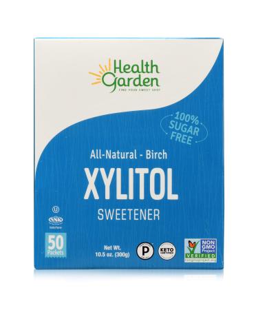 Health Garden Birch Xylitol Sweetener - Non GMO - Kosher - Made in the U.S.A. - Keto Friendly (50 Packets x 3)