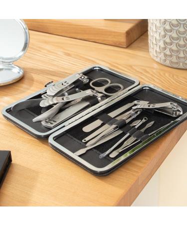 LaRoc 12pc Manicure & Pedicure Set - Nail Clippers Cuticle Remover - Luxurious Face Foot Hand Nail Care Kit - Pedicure Sets for Feet Mens Grooming Kits & Manicure Set for Women - Buy Online on SooperMarket.com