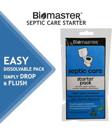 Septic Care Starter Pack - Stop Odors, Clear Drain Fields - 100% Natural Concentrate with 2 Water Soluble Sachets - Buy Online on SooperMarket.com