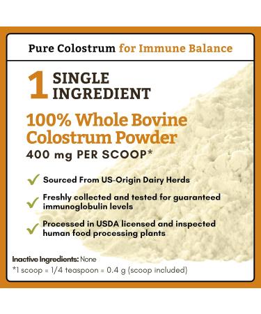 Organic Wholistic Pet Bovine Colostrum Powder for Dogs & Cats | Allergy Relief, Gut Health, Immune Support | High Antibody Levels | Puppies & Adult Dogs/Cats - Buy Online on SooperMarket.com