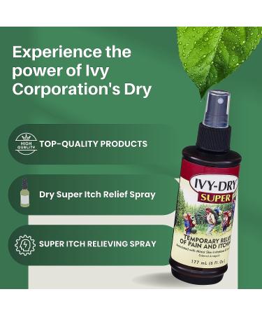 Ivy Corporation Dry Itch Relief Spray - Fast-Acting Relief from Poison Ivy Itching - 6 Fl Oz + Bonus Key Chain - Buy Online on SooperMarket.com