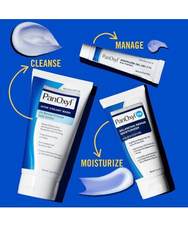PanOxyl PM Balancing Repair Moisturizer | Hydrating Face Moisturizer for Acne Prone and Dry Skin | With Ceramides and Cica | Non-Comedogenic Night Face Moisturizer | 3 oz - Buy Online on SooperMarket.com