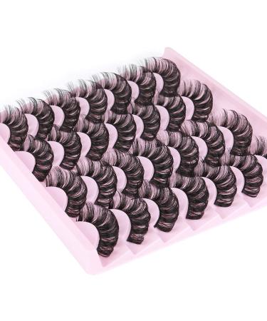 Wiwoseo 20MM Russian Strip Lashes - D Curly Natural Faux Mink Eyelashes (14 Pairs) - Buy Online on SooperMarket.com