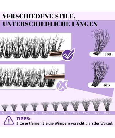 Lash Cluster Single Lashes | 280 PCS 3D Fluffy Wimpern Extensions | DIY 30D & 40D Mix - Natural Look - Buy Online on SooperMarket.com