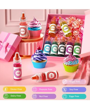 Oil Based Food Coloring Set for Chocolate - 10 Colors Oil Based Edible Food Dye for Sugar Candy Melts Oil Frosting Icing Dye for Baking Cookies Cake Decorating - 0.25 Fl. Oz/Bottles 6 ml (Pack of 10) - Buy Online on SooperMarket.com