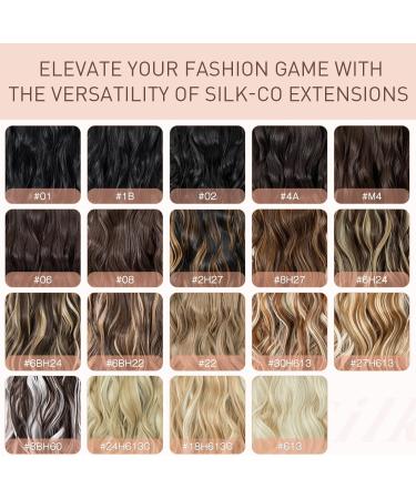 4PCS Curly Clip in Hair Extensions 22 Inches Synthetic Hair Pieces - Chocolate Brown to Sandy Brown - Full Head Wavy Hair for Women - Buy Online on SooperMarket.com