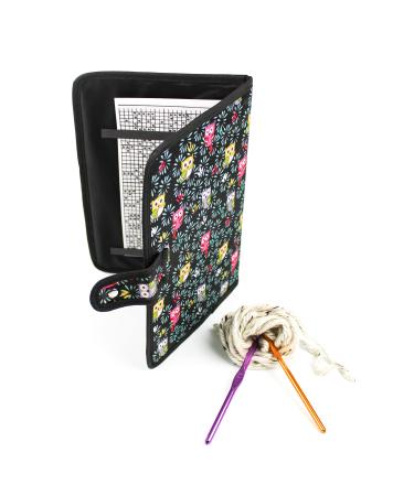 Silly Monkey Knitting Pattern Holder | Fold-Up Style Knitting Chart Keeper | Knitting Progress Keeper with 4 Magnets, Cute Owl Cover, Medium Size - 7 x 10.5 Inches