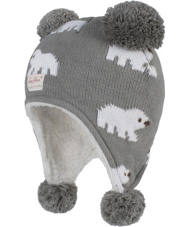 LANGZHEN Toddler Winter Hat Earflap Knit Cap for Baby Boys Girls 6-12 Months - Polar Bear Grey - Buy Online on SooperMarket.com