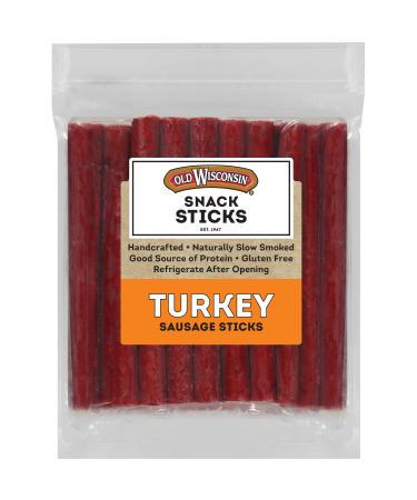 Old Wisconsin Turkey Sausage Snack Sticks, Naturally Smoked, Ready to Eat, High Protein, Low Carb, Keto, Gluten Free, 28 Ounce Resealable Package 1.75 Pound (Pack of 1) Turkey