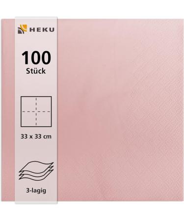 HEKU 100 Pink 3-Layer Napkins | 33x33cm | Absorbent & Stylish | 5-Pack for Events & Gastronomy | International Shipping - Buy Online on SooperMarket.com