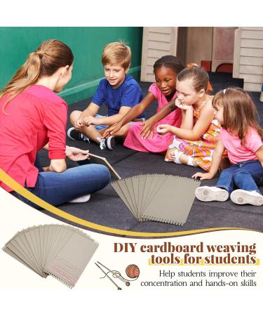 Pajean 24 Pack Cardboard Weaving Looms for Kids - Beginner's Wide Notch Weaving Boards for Knitting, Sewing, Crochet - 6-1/2 x 13 Inch - Buy Online on SooperMarket.com