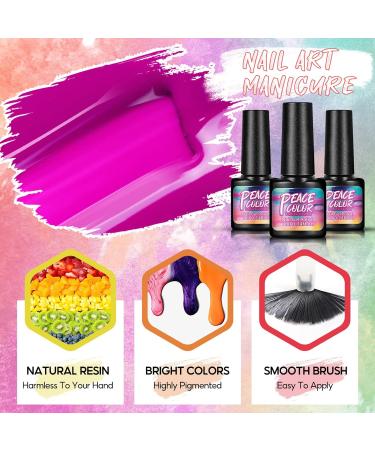 PEACECOLOR Gel Nail Kit with Electric Nail File | 10 Colors Gel Polish Set | 36W UV/LED Lamp | Starter Kit with Professional Manicure Tools & Halloween Decorations - Buy Online on SooperMarket.com