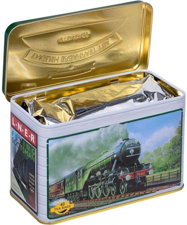 New English Teas Flying Scotsman Tea Caddy - 40 English Breakfast Teabags for Train Enthusiasts | English Breakfast Tea 40 Count - Buy Online on SooperMarket.com