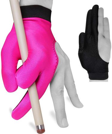 Billiard Pool Cue Glove by Fortuna - Classic Two-Colored - for Left Hand - Pink/Black Medium/Large - Buy Online on SooperMarket.com
