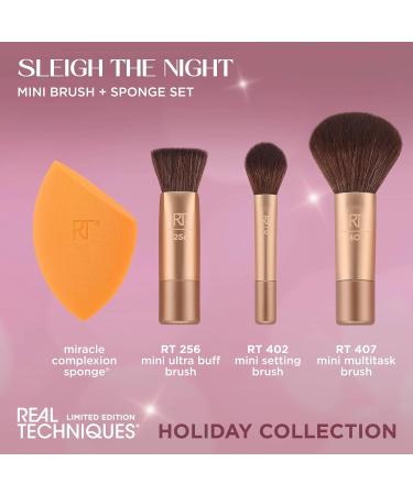 Real Techniques Sleigh The Night Mini Brush + Sponge 4 Piece Holiday Gift Set - Perfect Gift for Makeup Lovers | International Shipping Available - Buy Online on SooperMarket.com