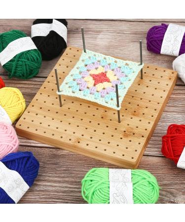 8 Bamboo Crochet Blocking Board Kit with Stainless Steel Rod Pins- Perfect Gift for Granny Squares Enthusiasts - Buy Online on SooperMarket.com