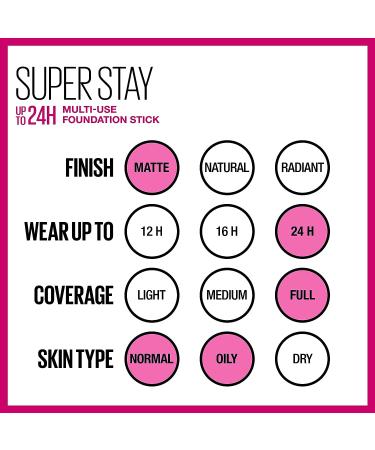 Maybelline Super Stay Foundation Stick Deep Bronze 0.25oz - For Normal to Oily Skin - Buy Online on SooperMarket.com