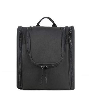 Premium Travel Hanging Toiletry Bag for Men and Women - Large Waterproof Organizer with Swivel Hook for Traveling, Camping or Gym Locker - Dopp Kit for Toiletries Large Inky Black