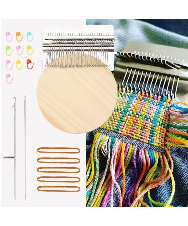 Speedweave Darning Loom 28 Hooks Type Weave Tool,Wooden Weaving Frame Loom for Beginners,Quickly Household Mending Loom,Hand Craft DIY Weaving Repair Tool for Jeans,Socks and Clothes