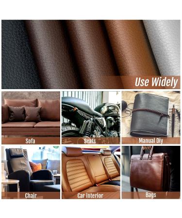 Self Adhesive Leather Repair Patch - 16x60 Inch, Strong Adhesion, Furniture & Car Seat Repair, Black - Buy Online on SooperMarket.com